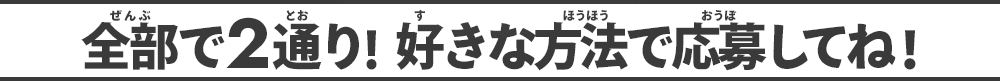 全部で2通り!好きな方法で応募してね!