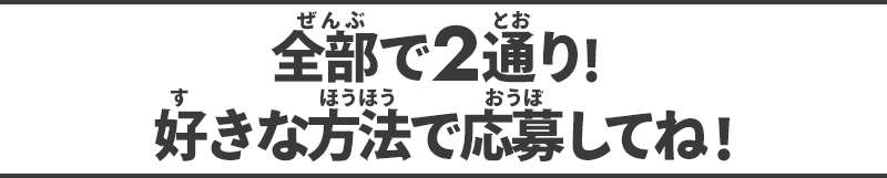 全部で2通り!好きな方法で応募してね!